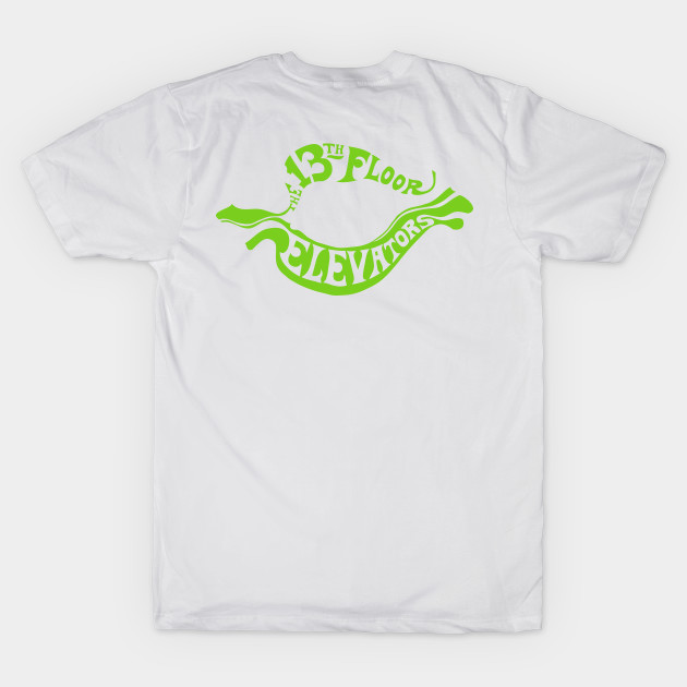 The 13th Floor Elevators - Psychedelic Rock - Green Logo Only T-Shirt by EverGreene